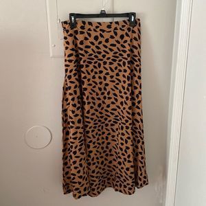Cheetah print midi summer skirt